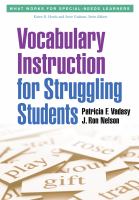 Vocabulary instruction for struggling students.