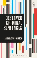 Deserved criminal sentences : an overview /