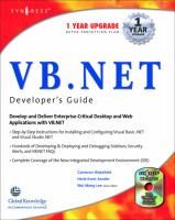 VB.Net Web Developer's Guide.