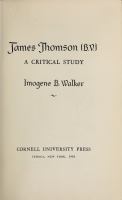 James Thomson (B.V.) : a Critical Study /