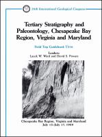 Tertiary stratigraphy and paleontology, Chesapeake Bay Region, Virginia and Maryland : Chesapeake Bay Region, Virginia and Maryland, July 15-July 17 /