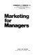 Marketing for managers