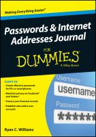 Password & internet addresses journal for dummies /