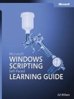 Microsoft Windows scripting self-paced learning guide /