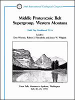 Middle Proterozoic belt supergroup, western Montana : Great Falls, Montana to Spokane, Washington, July 20-28, 1989 /