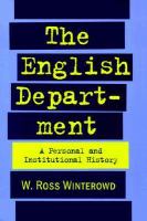 The English department : a personal and institutional history /