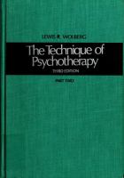 The technique of psychotherapy /