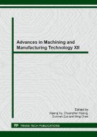 Advances in Machining and Manufacturing Technology XII.